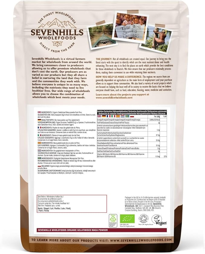 Maca Powder 500g - Sevenhills Organic Gelatinised